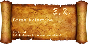 Bozsa Krisztina névjegykártya